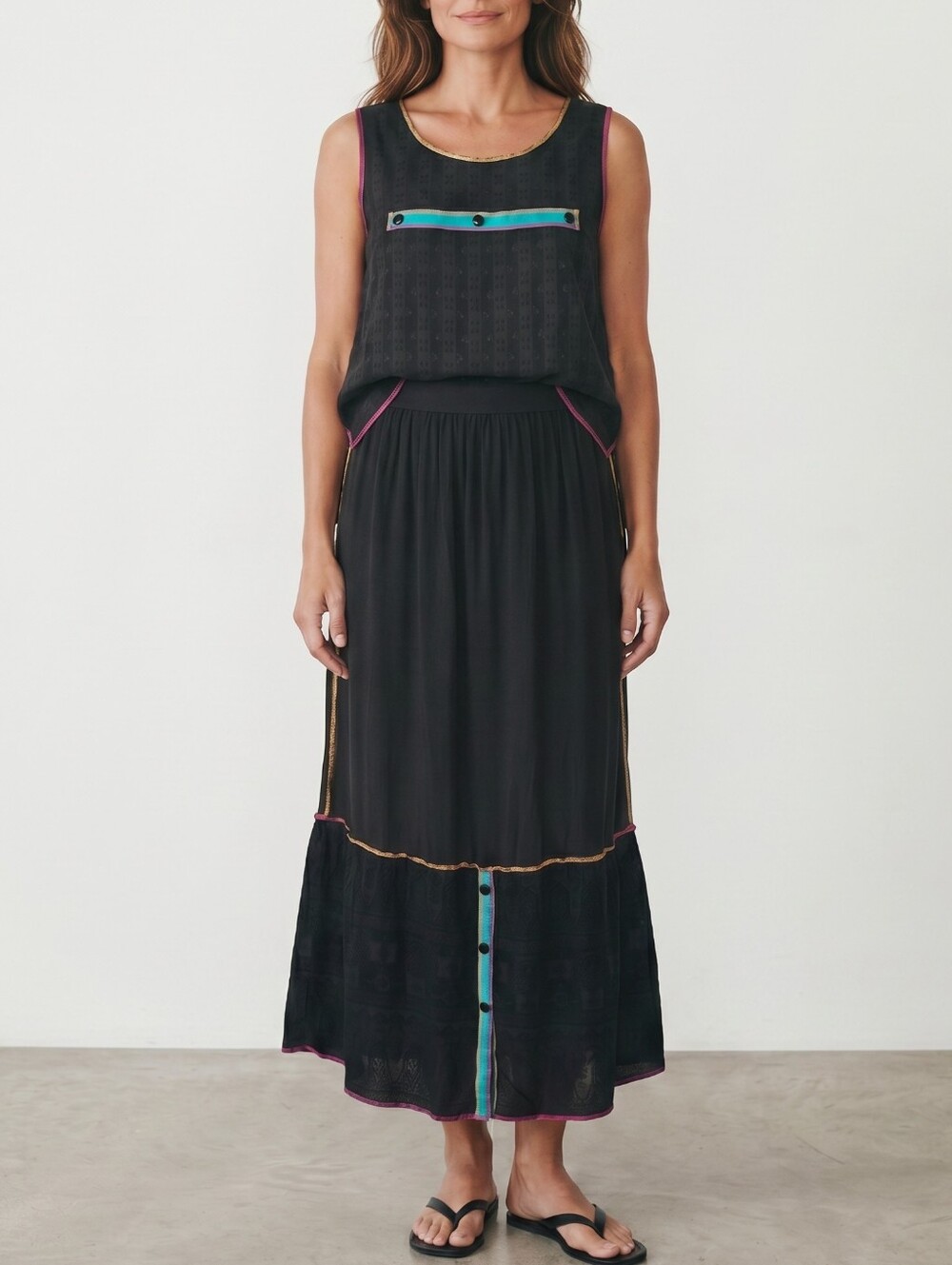 Jackie Loves John 2 Piece Top And Skirt Set Rayon Blend Artsy